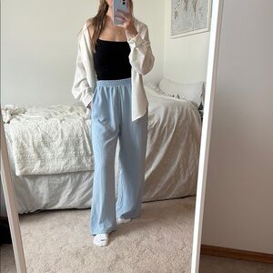 Women's Light Blue Wide-Leg Pants